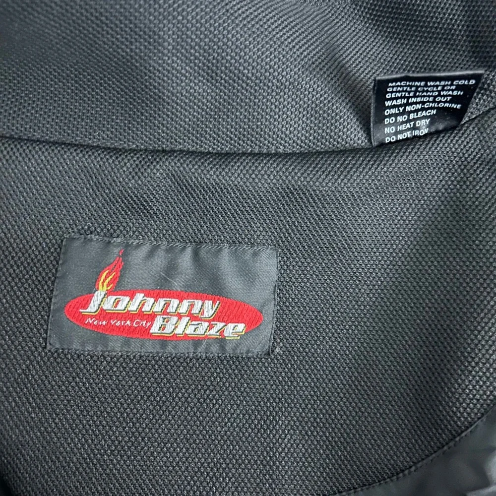 Rare Johnny Blaze Mesh‎ Jacket Black Reflective Vintage 90's Y2K Mens 2XL